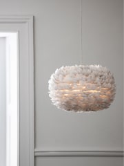 Lipsy Grey Feather Ceiling Light Shade - Image 3 of 7