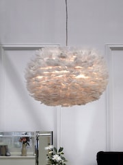 Lipsy Grey Feather Ceiling Light Shade - Image 6 of 7