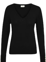 Kaffe Lizza V-Neck Buttoned Cuffs Jumper - Image 5 of 6