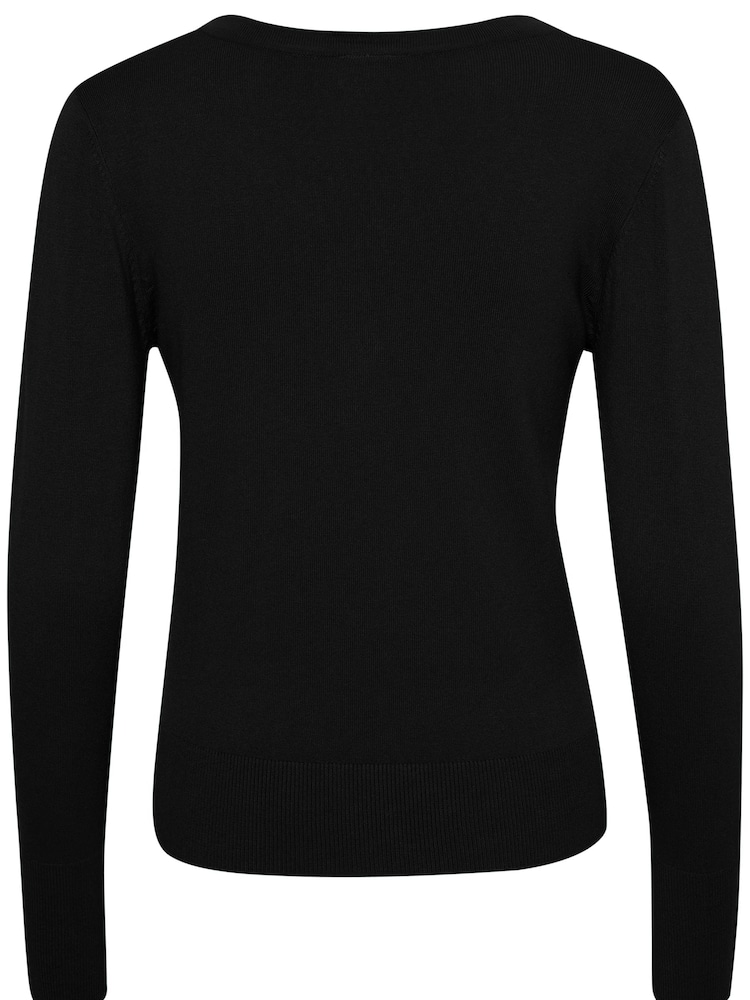 Kaffe Lizza V-Neck Buttoned Cuffs Jumper - Image 6 of 6