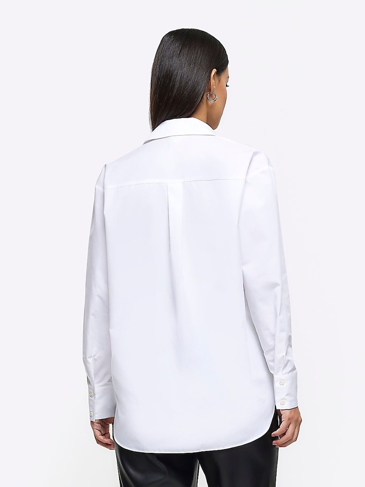 River Island White Poplin Boyfriend Shirt - Image 2 of 6