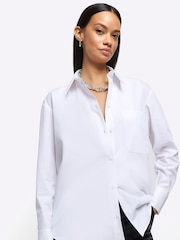 River Island White Poplin Boyfriend Shirt - Image 4 of 6