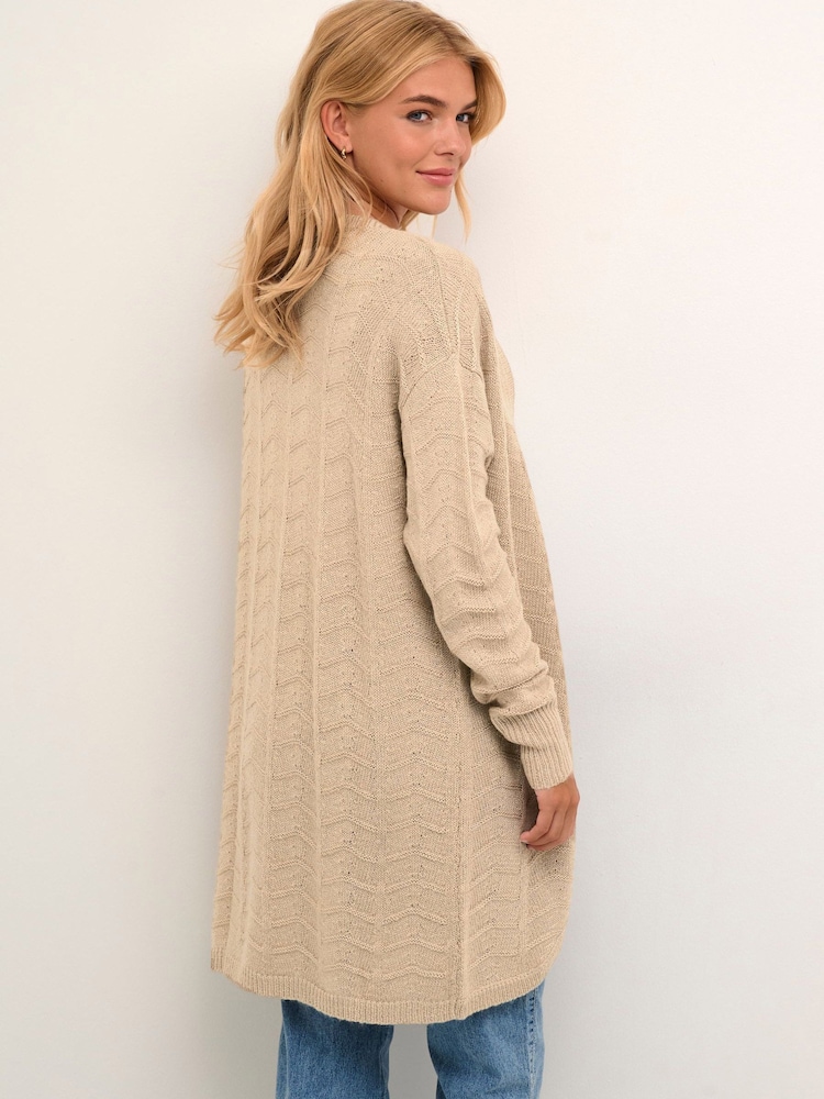 Kaffe Natural Emria Long Cardigan - Image 2 of 6