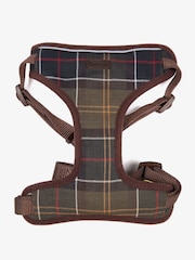 Barbour® Khaki Green Classic Tartan Dog Travel Harness and Lead - Image 6 of 9