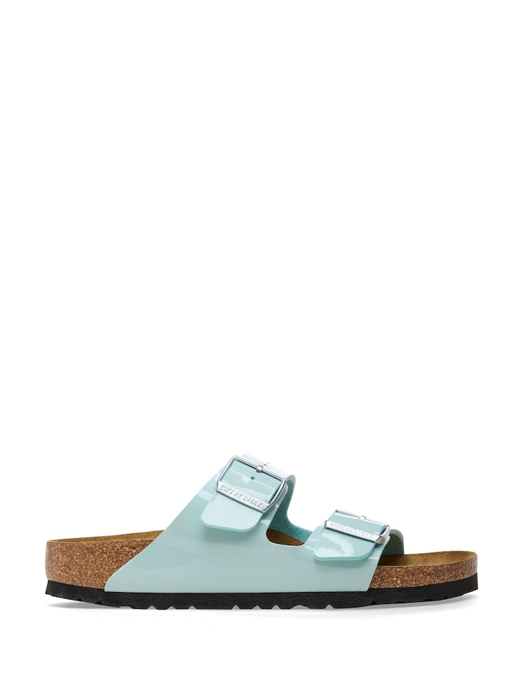 Birkenstock Green Arizona Birko Flor Patent Sandals - Image 2 of 2 Birkenstock Green Arizona Birko Flor Patent Sandals - Image 2 of 2
