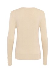 Kaffe Natural Lizza V-Neck Buttoned Cuffs Pullover - Image 6 of 6