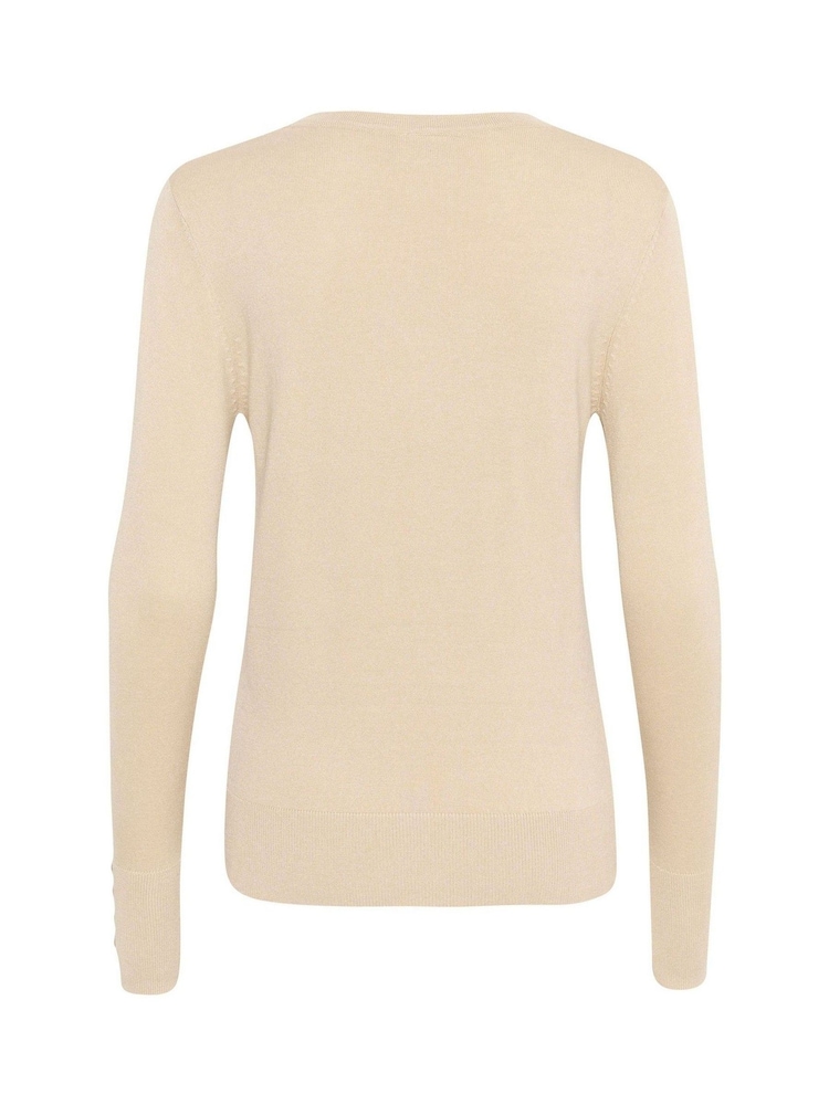Kaffe Natural Lizza V-Neck Buttoned Cuffs Pullover - Image 6 of 6 Kaffe Natural Lizza V-Neck Buttoned Cuffs Pullover - Image 6 of 6
