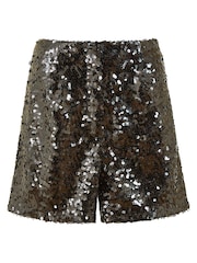 Yumi Black Sequin Mini Shorts - Image 4 of 4