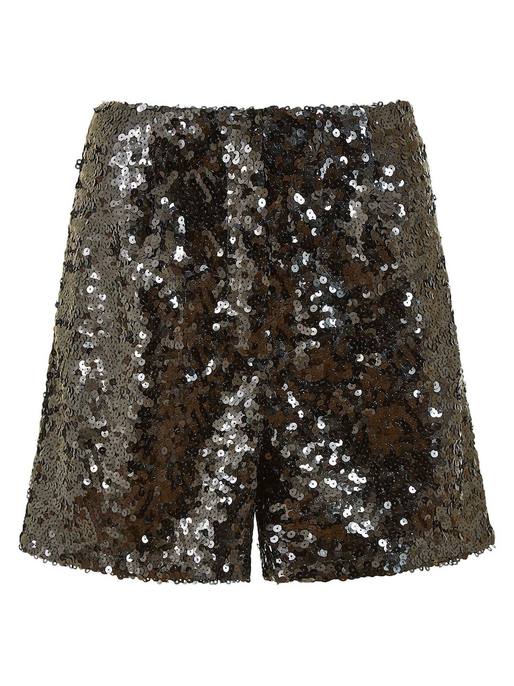 Yumi Black Sequin Mini Shorts - Image 4 of 4