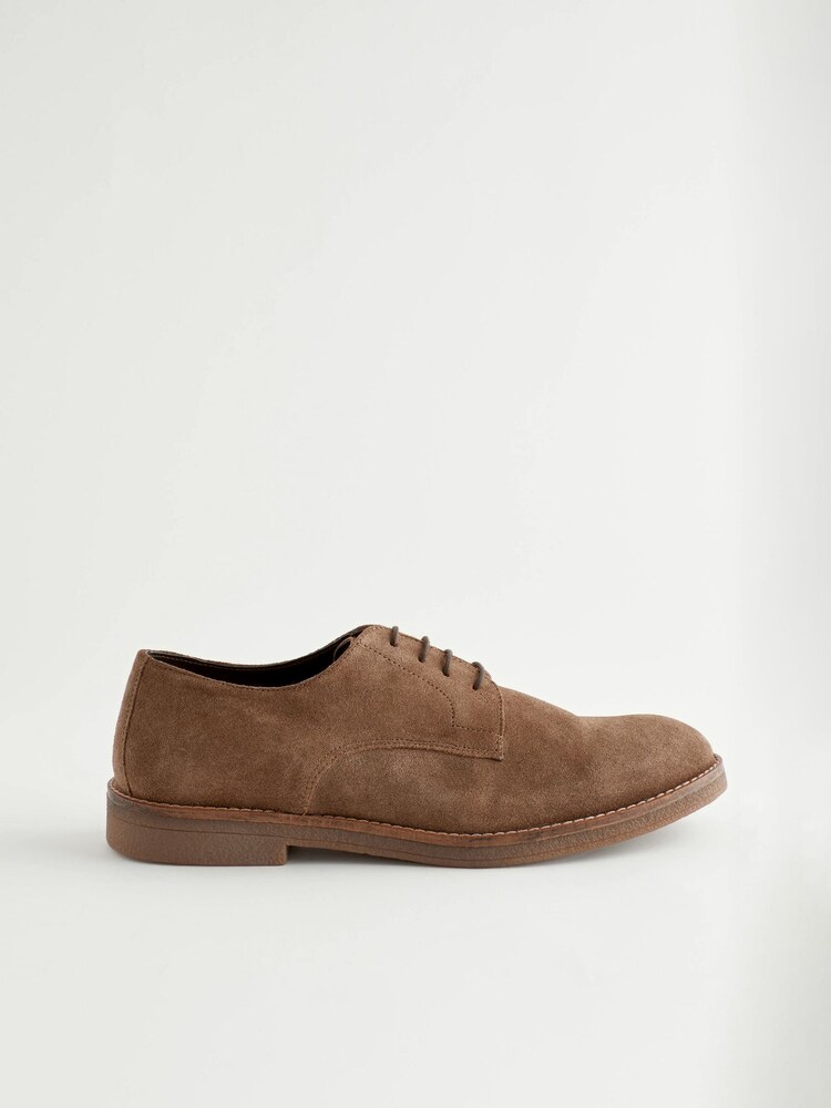 Marron taupe - Chaussures derby épaisses en daim - Image 3 of 7