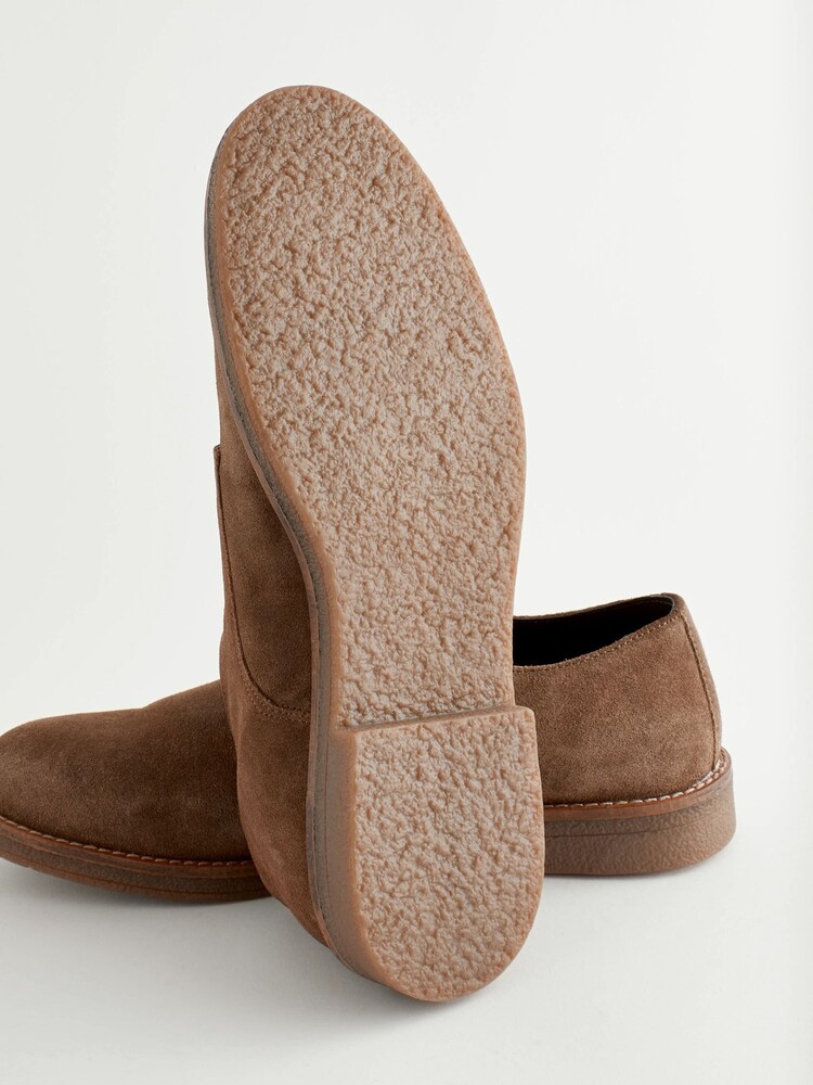 Marron taupe - Chaussures derby épaisses en daim - Image 6 of 7