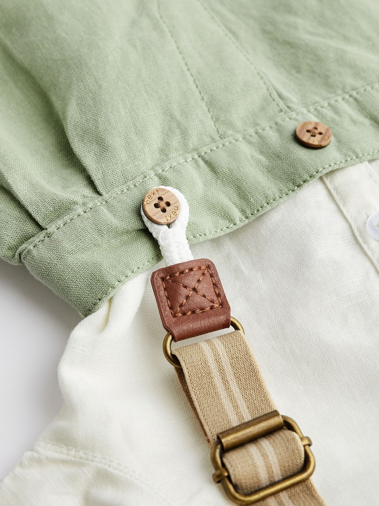 Sage Green Baby Shirt, Trousers and Braces 3 Piece Set (0mths-2yrs) - Image 11 of 13