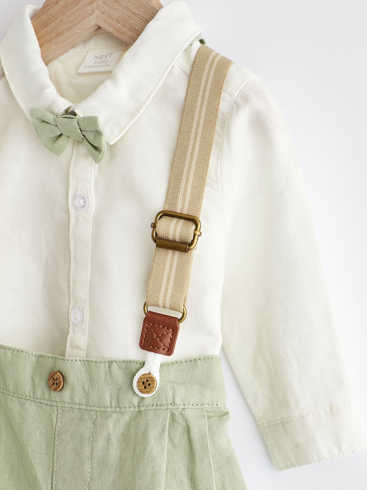 Sage Green Baby Shirt, Trousers and Braces 3 Piece Set (0mths-2yrs) - Image 7 of 13