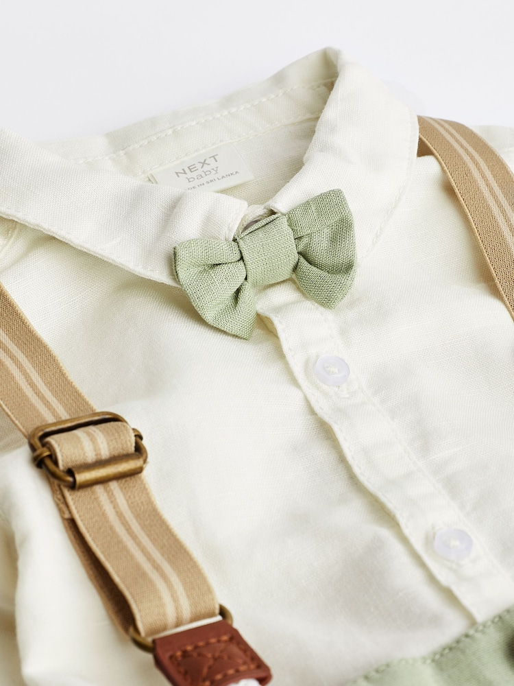 Sage Green Baby Shirt, Trousers and Braces 3 Piece Set (0mths-2yrs) - Image 8 of 13