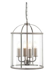 Gallery Home Silver York 4 Bulb Pendant Ceiling Light - Image 3 of 4
