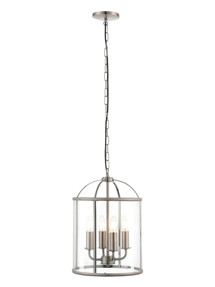 Gallery Home Silver York 4 Bulb Pendant Ceiling Light - Image 4 of 4