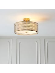 Gallery Home Gold Flush Ceiling Fitting Keela Ceiling Light - Image 1 of 7