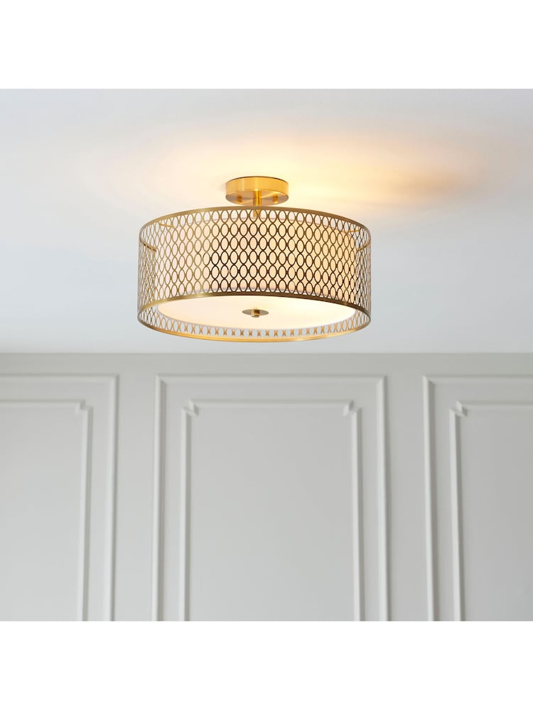 Gallery Home Gold Flush Ceiling Fitting Keela Ceiling Light - Image 1 of 7 Gallery Home Gold Flush Ceiling Fitting Keela Ceiling Light - Image 1 of 7