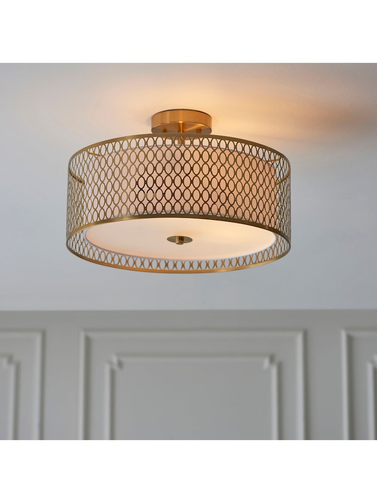 Gallery Home Gold Flush Ceiling Fitting Keela Ceiling Light - Image 2 of 7