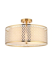 Gallery Home Gold Flush Ceiling Fitting Keela Ceiling Light - Image 6 of 7