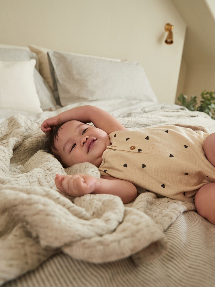 Monochrome Stripe Baby 100% Cotton Jersey Bloomer Romper 3 Pack (0mths-3yrs) - Image 2 of 14