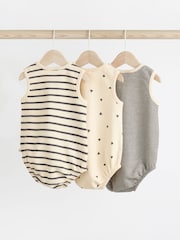 Monochrome Stripe Baby 100% Cotton Jersey Bloomer Romper 3 Pack (0mths-3yrs) - Image 5 of 14