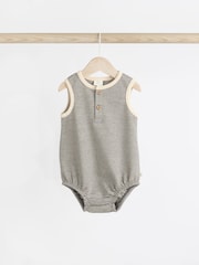 Monochrome Stripe Baby 100% Cotton Jersey Bloomer Romper 3 Pack (0mths-3yrs) - Image 8 of 14