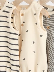 Monochrome Stripe Baby 100% Cotton Jersey Bloomer Romper 3 Pack (0mths-3yrs) - Image 9 of 14