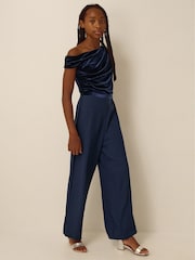 Monsoon Asymmetrical Velvet Jumpsuit - 4суретінің 1 суреті