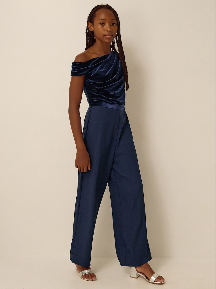 Monsoon Asymmetrical Velvet Jumpsuit - 4суретінің 1 суреті