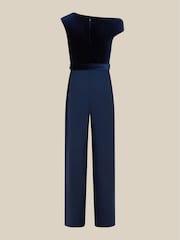 Monsoon Asymmetrical Velvet Jumpsuit - 4суретінің 3 суреті