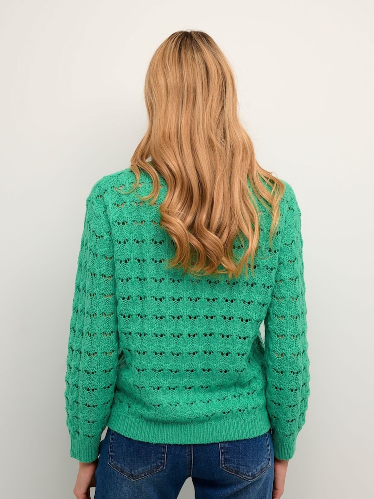 Kaffe Green Elena Lace Knit Pullover - Image 2 of 6
