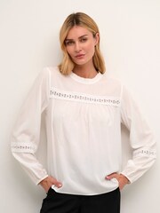 Kaffe Freya Lace White Blouse - Image 1 of 6