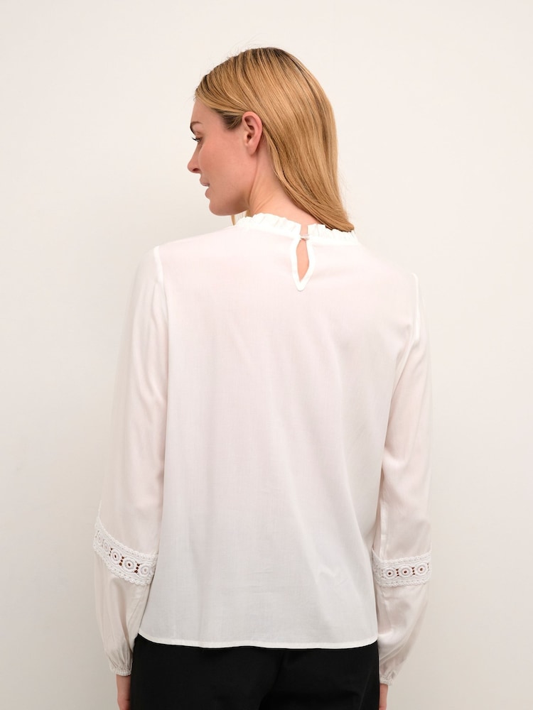 Kaffe Freya Lace White Blouse - Image 2 of 6