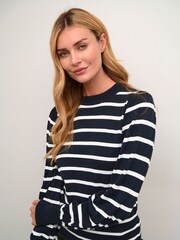 Kaffe Kamala Striped Knit Pullover Jumper - Image 4 of 6