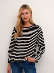 Kaffe Blue 100% Cotton Kawinny Long Sleeve T-Shirt - Image 1 of 6