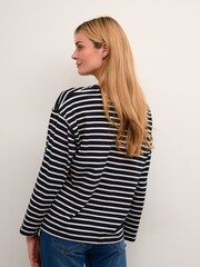 Kaffe Blue 100% Cotton Kawinny Long Sleeve T-Shirt - Image 2 of 6