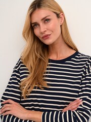 Kaffe Blue 100% Cotton Kawinny Long Sleeve T-Shirt - Image 4 of 6