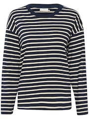 Kaffe Blue 100% Cotton Kawinny Long Sleeve T-Shirt - Image 5 of 6