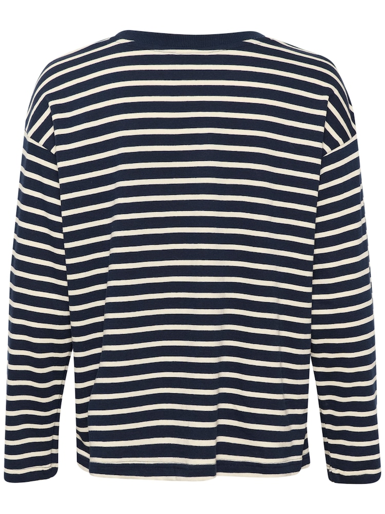 Kaffe Blue 100% Cotton Kawinny Long Sleeve T-Shirt - Image 6 of 6
