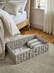 Grey Plastic Wicker Underbed Storage Basket - Image 2 of 7