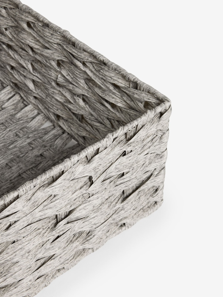 Grey Plastic Wicker Underbed Storage Basket - Image 7 of 7
