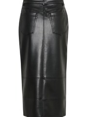 Kaffe Alina Faux Fur Leather Black Midi Skirt - Image 6 of 6