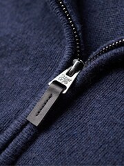 Superdry Dark Blue Essential Embroided Knitwear Henley Jumper - Image 5 of 6