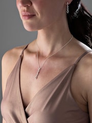 Beaverbrooks Sterling Silver Infinity Cubic Zirconia Pendant & Earrings Set - Image 4 of 4