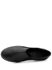 Pavers Black Wide Fit Leather Block Heel Shoe Boots - Image 5 of 6