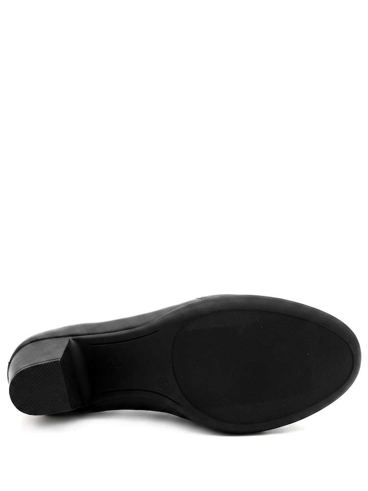 Pavers Black Wide Fit Leather Block Heel Shoe Boots - Image 6 of 6 Pavers Black Wide Fit Leather Block Heel Shoe Boots - Image 6 of 6