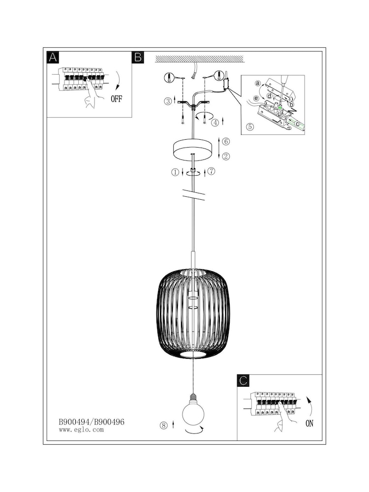Eglo Black Romazzina Caged Modern Pendant - Image 5 of 5
