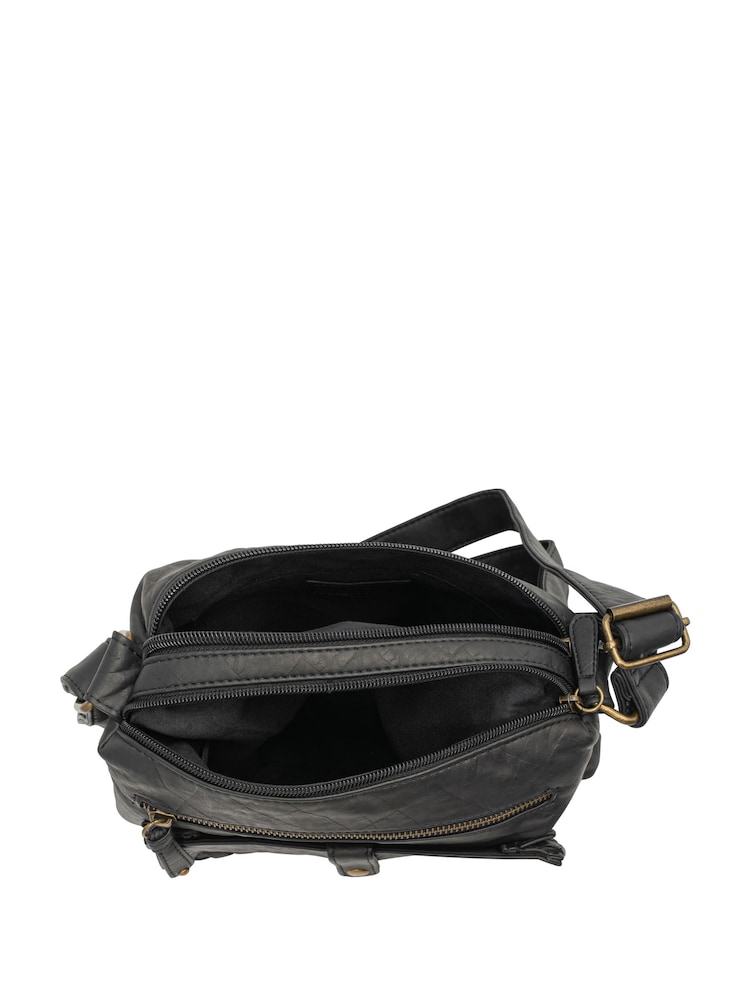 Pavers Black Multi-Pocket Cross-Body Bag - Image 4 of 4 Pavers Black Multi-Pocket Cross-Body Bag - Image 4 of 4