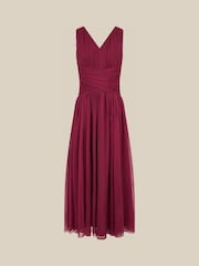 Monsoon Red Nadine Crossover Chiffon Maxi Dress - Image 1 of 2